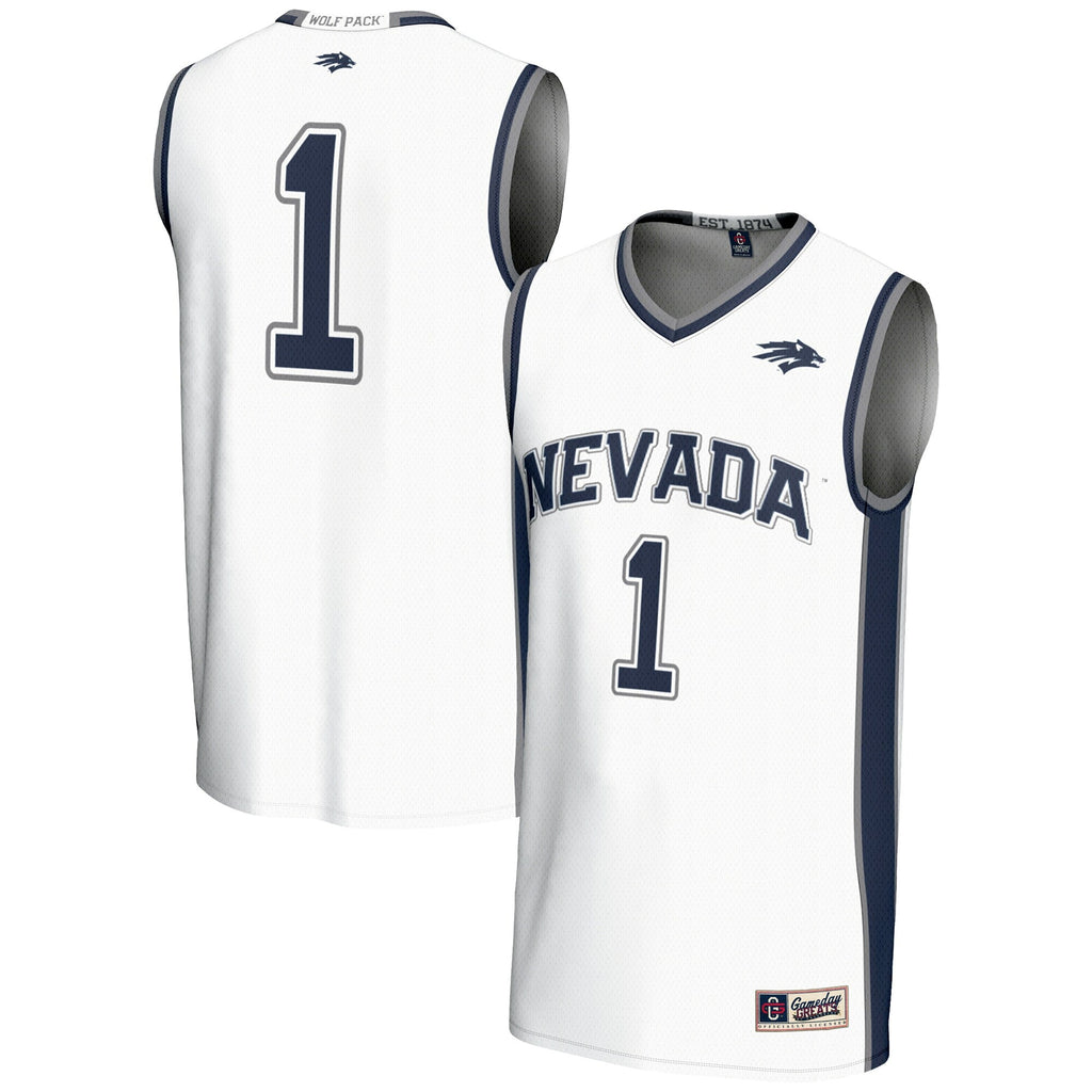 #1 Nevada Wolf Pack Lightweight Basketball Jersey - White product image 2, provided for visual reference and product detail