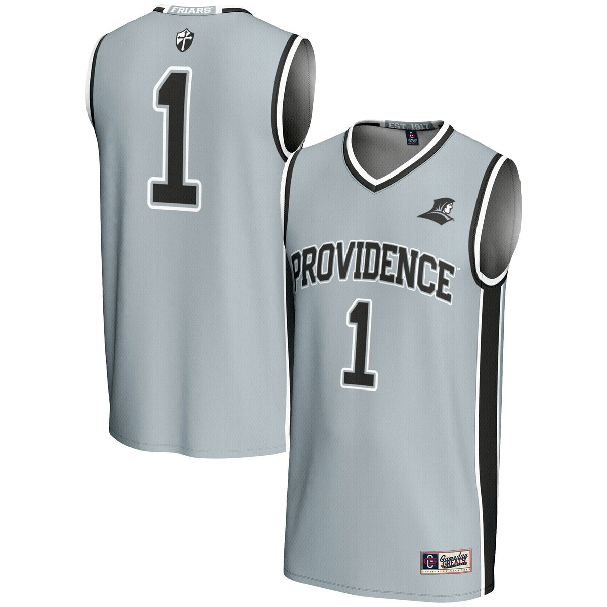 #1 Providence Friars Lightweight Basketball Jersey - Silver product image 1, provided for visual reference and product