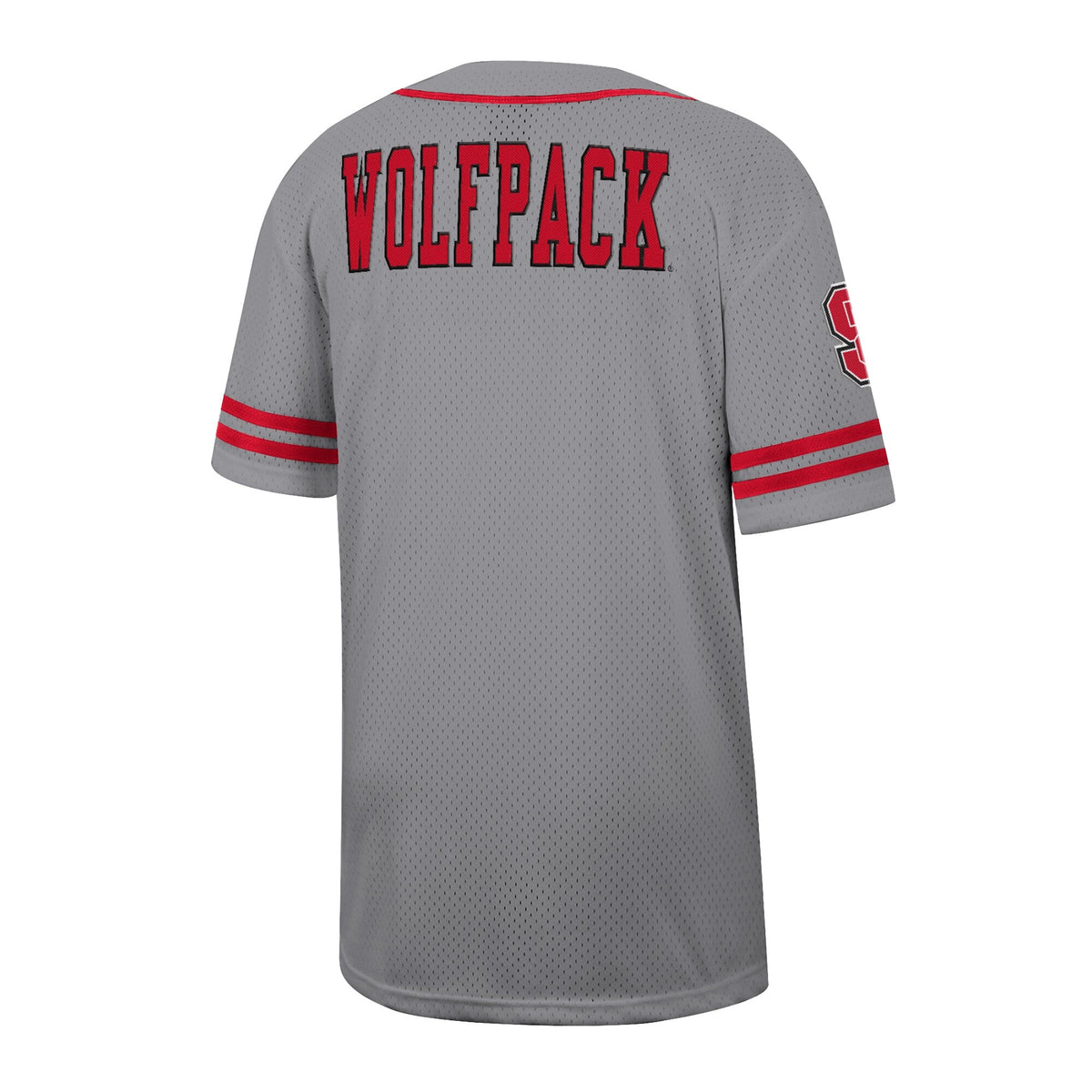 NC State Wolfpack Free Spirited Baseball Jersey - Gray product image 4, provided for visual reference and product detail