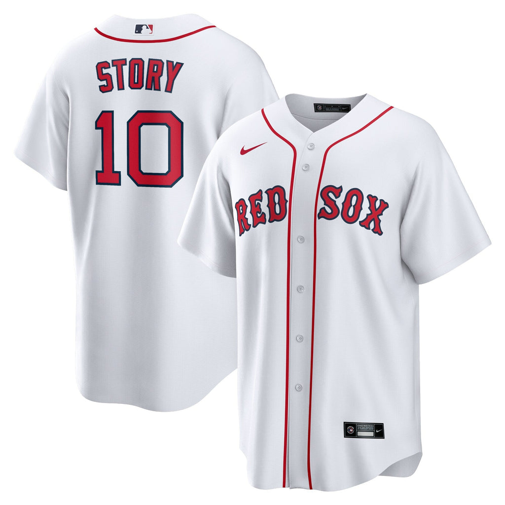 Boston Red Sox Trevor Story White Home Replica Jersey product image 1, provided for visual reference and product detail