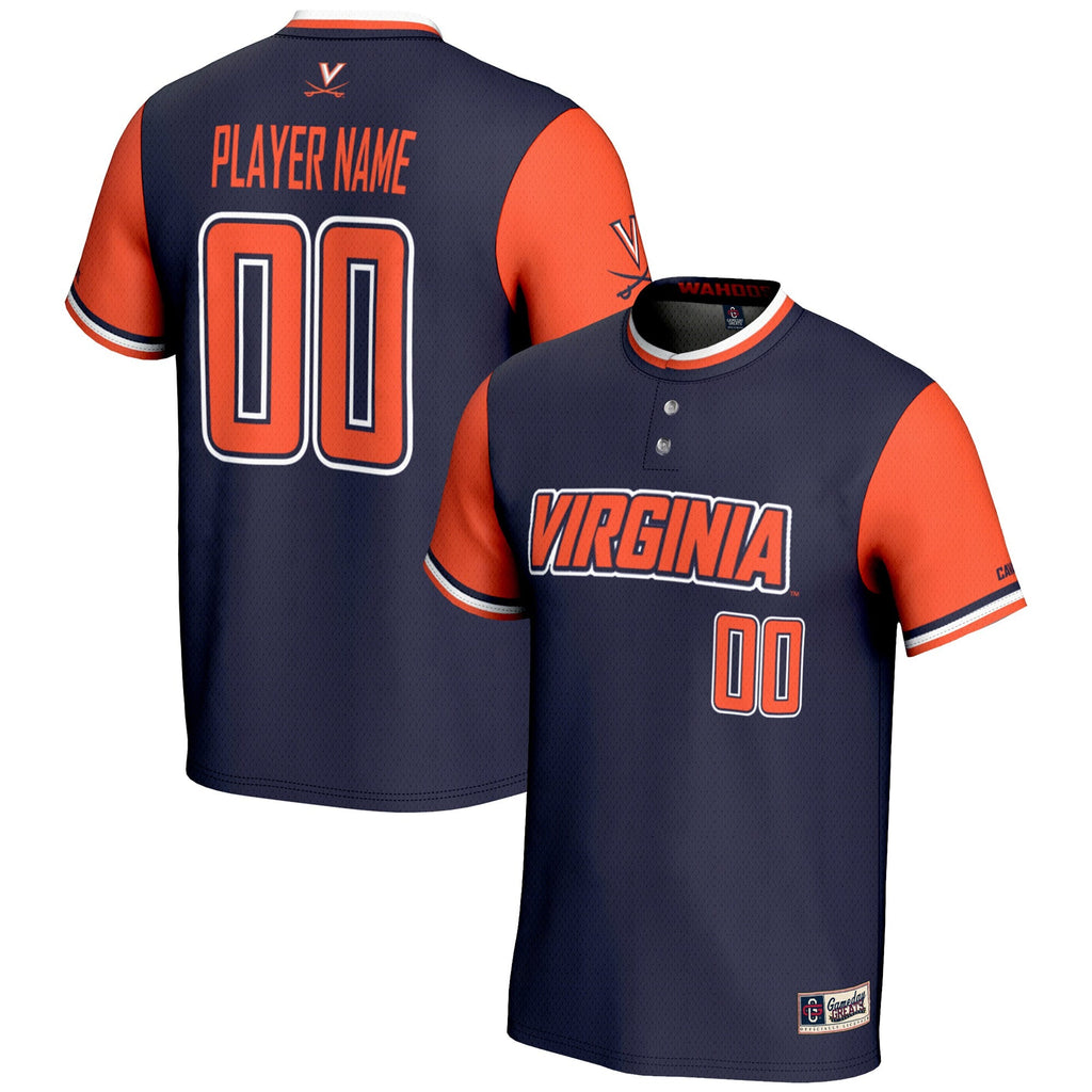 Virginia Cavaliers NIL Pick-A-Player Lightweight Softball Jersey - Navy product image 2, provided for visual reference and