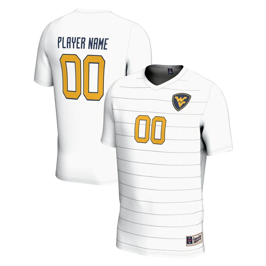 West Virginia Mountaineers Pick-A-Player NIL Lightweight Soccer Jersey - White product image 2, provided for visual