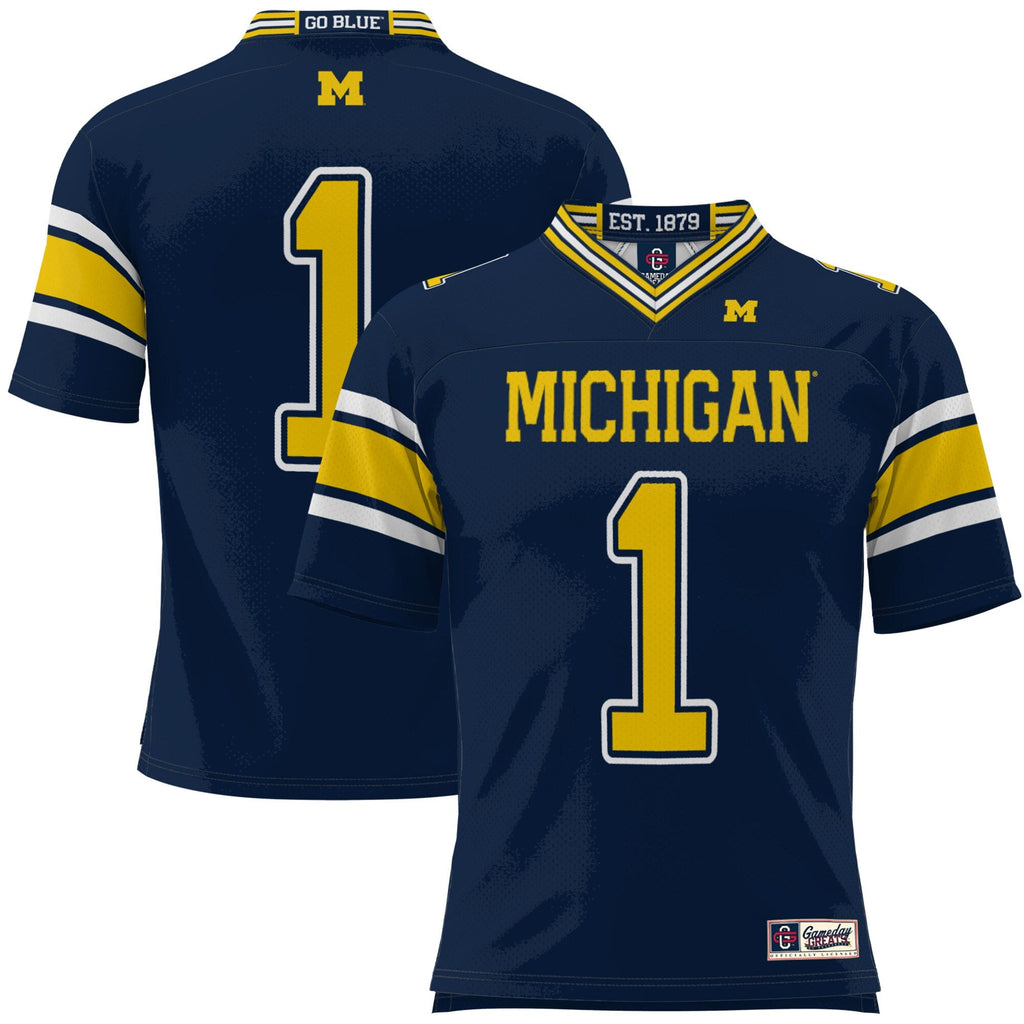 #1 Michigan Wolverines Football Jersey - Navy product image 2, provided for visual reference and product detail review