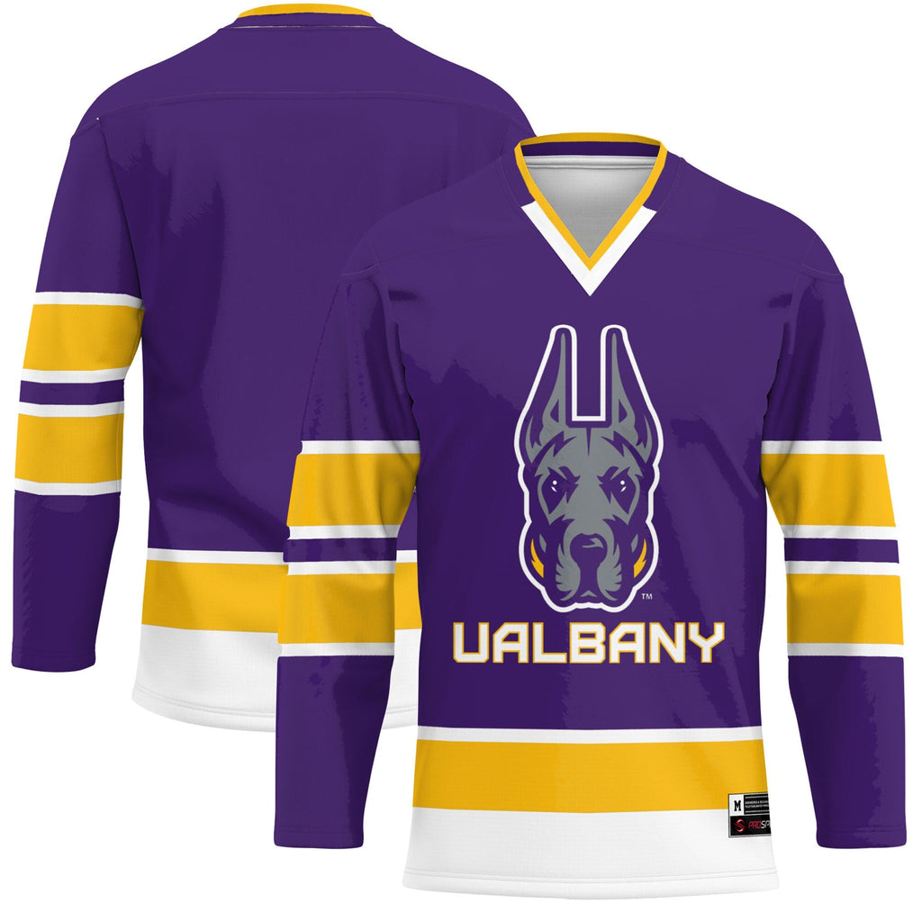 UAlbany Great Danes Hockey Jersey - Purple product image 2, provided for visual reference and product detail review