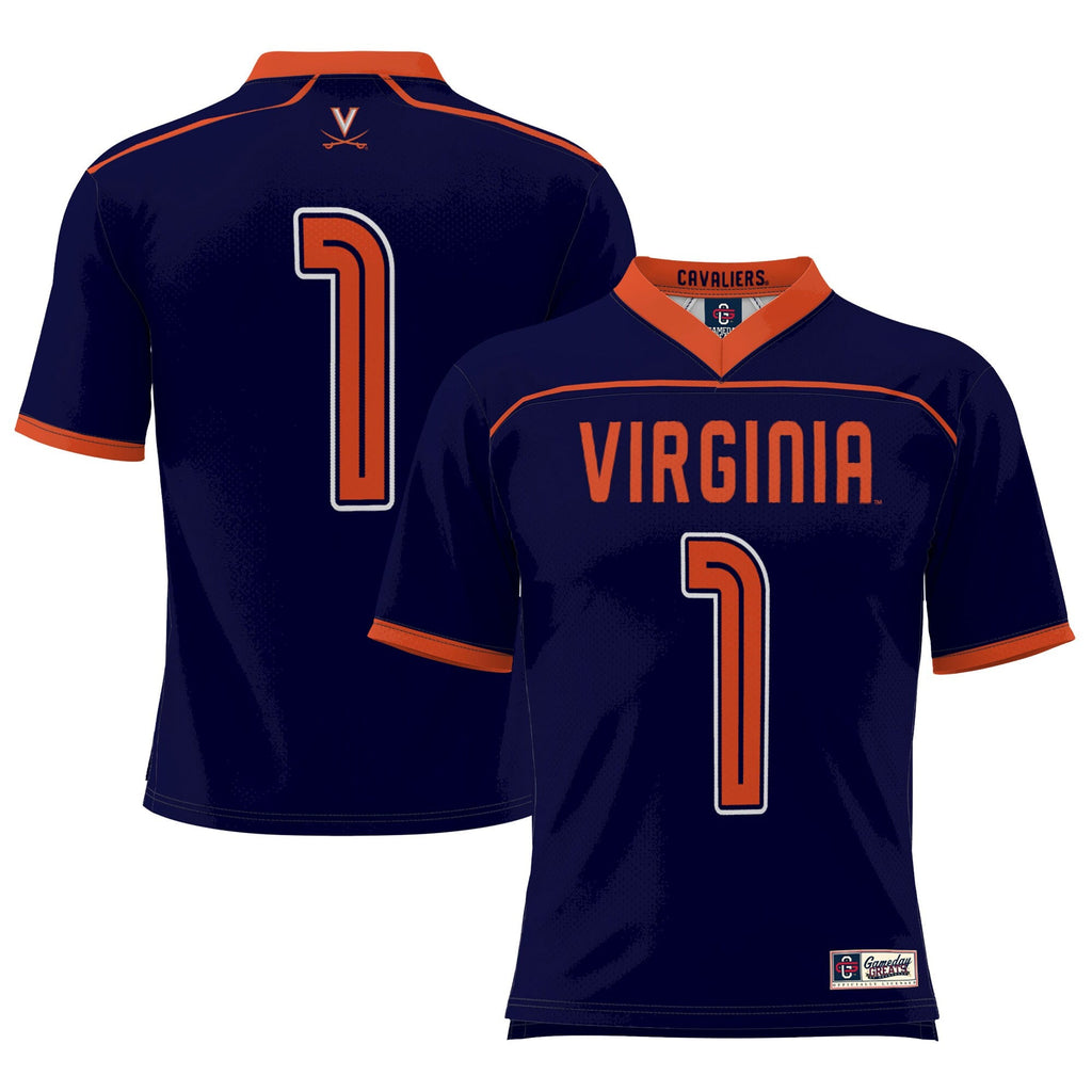 Virginia Cavaliers #1 Lightweight Lacrosse Jersey - Navy product image 1, provided for visual reference and product detail