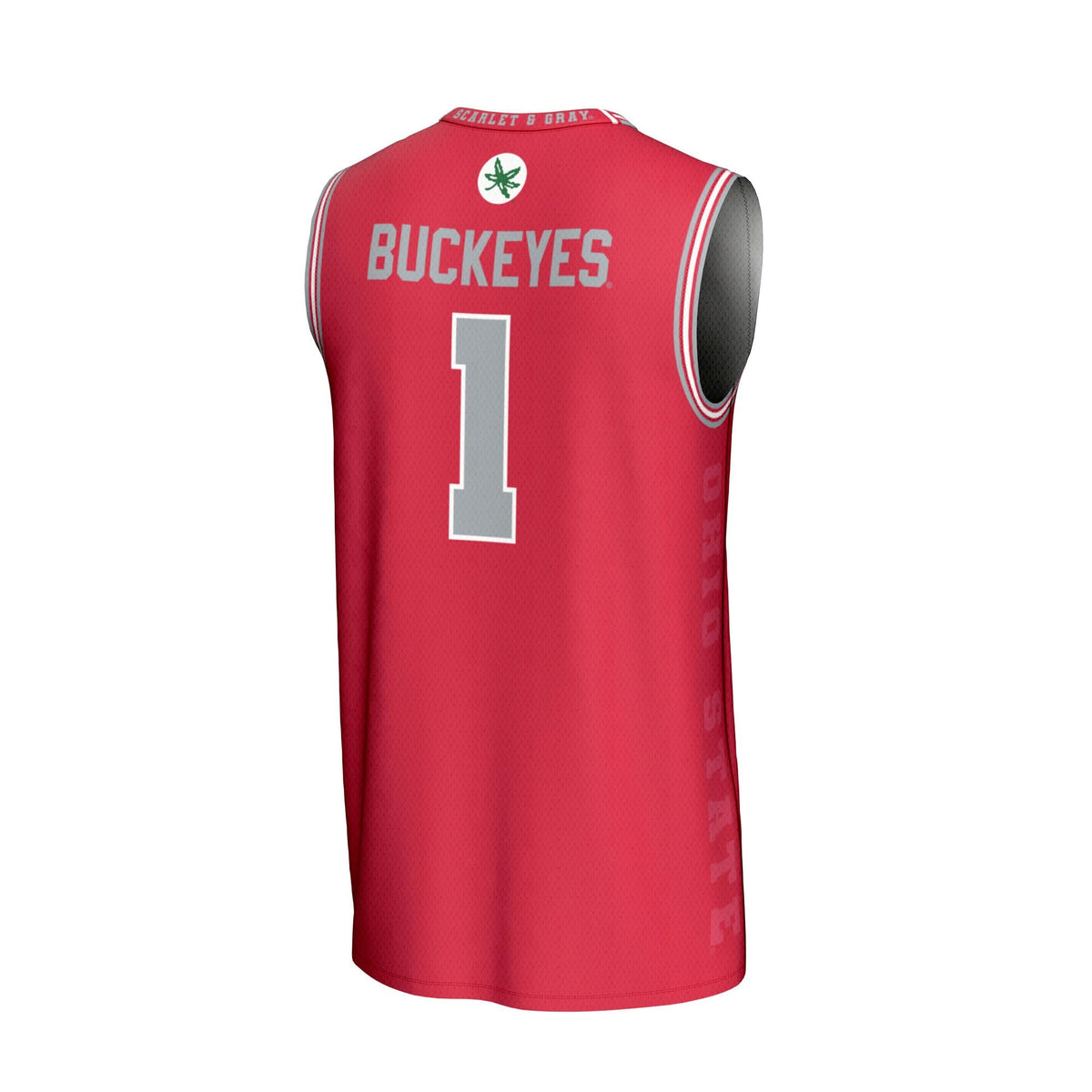 #1 Ohio State Buckeyes Lightweight Icon Print Basketball Jersey - Scarlet product image 4, provided for visual reference and