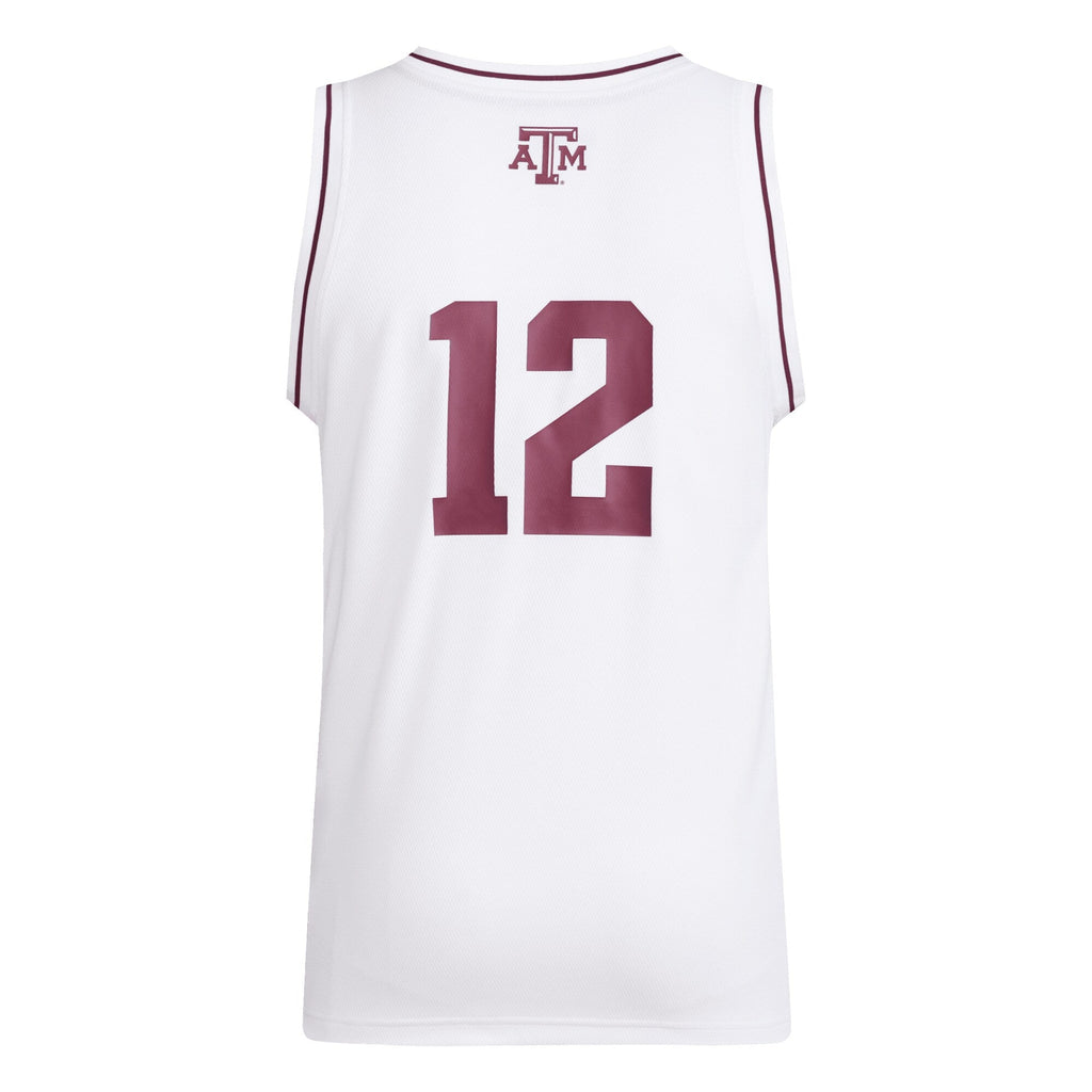 #12 Texas A&M Aggies Replica Swingman Jersey - White product image 4, provided for visual reference and product detail review
