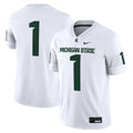 #1 White Michigan State Spartans Game Jersey product image 1, provided for visual reference and product detail review