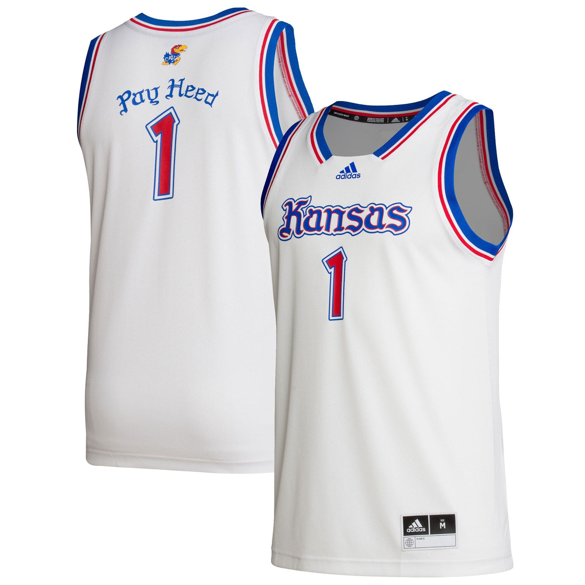 #1 White Kansas Jayhawks Alternate Swingman Jersey product image 2, provided for visual reference and product detail review