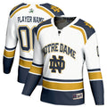 Notre Dame Fighting Irish Lightweight Hockey NIL Pick-a-Player Fashion Jersey - White product image 1, provided for visual