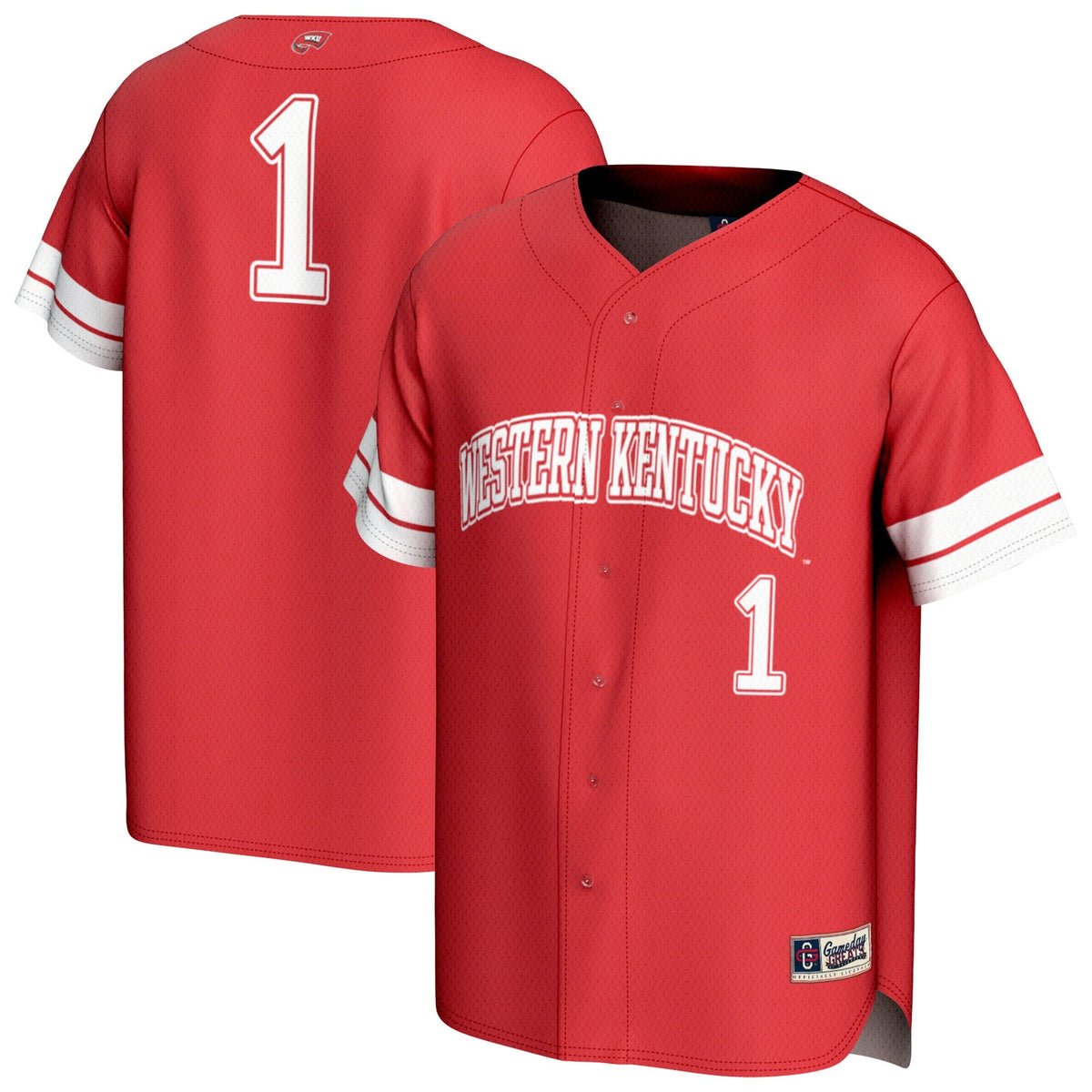 #1 Western Kentucky Hilltoppers Lightweight Collegiate Baseball Fashion Jersey - Red product image 2, provided for visual