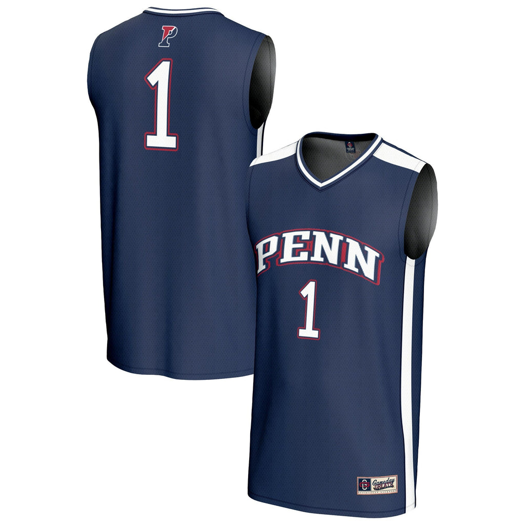 #1 Pennsylvania Quakers Lightweight Collegiate Basketball Fashion Jersey - Navy product image 2, provided for visual