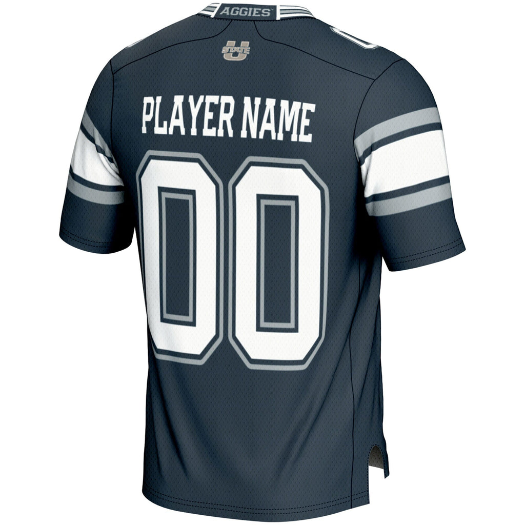 Utah State Aggies NIL Pick-A-Player Football Jersey - Navy product image 4, provided for visual reference and product detail
