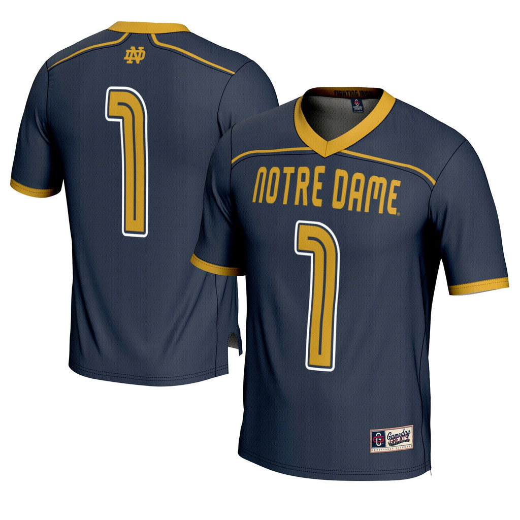 #1 Notre Dame Fighting Irish Lightweight Lacrosse Fashion Jersey - Navy product image 2, provided for visual reference and