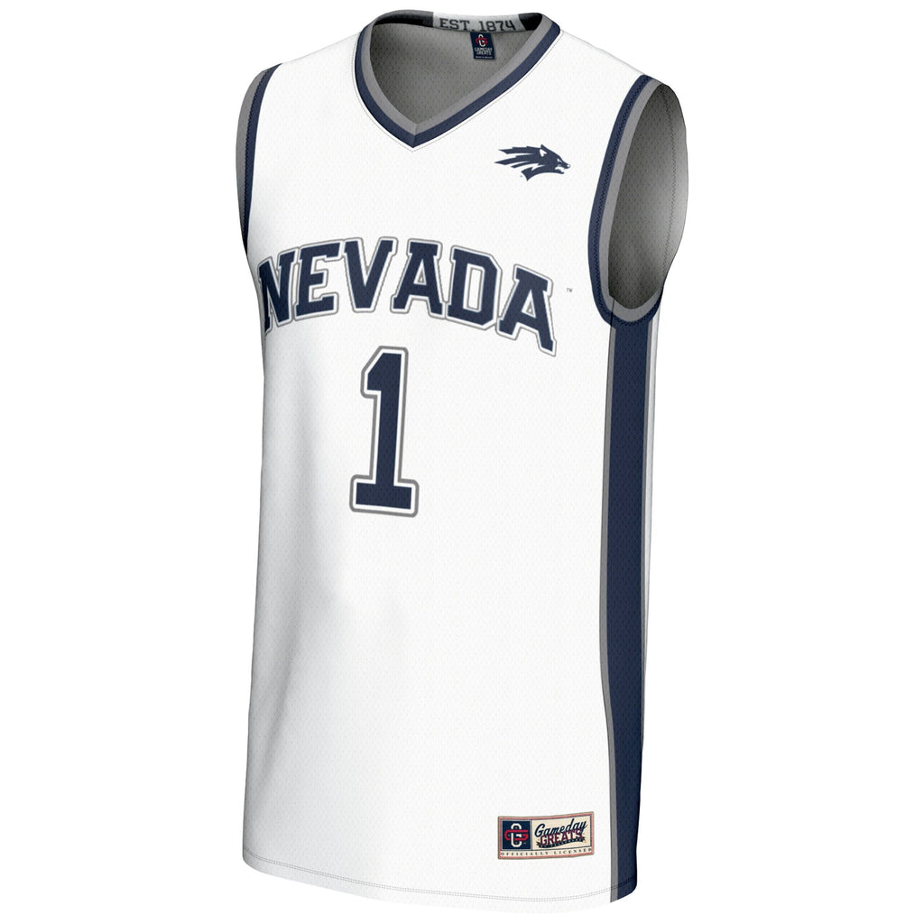 #1 Nevada Wolf Pack Lightweight Basketball Jersey - White product image 3, provided for visual reference and product detail