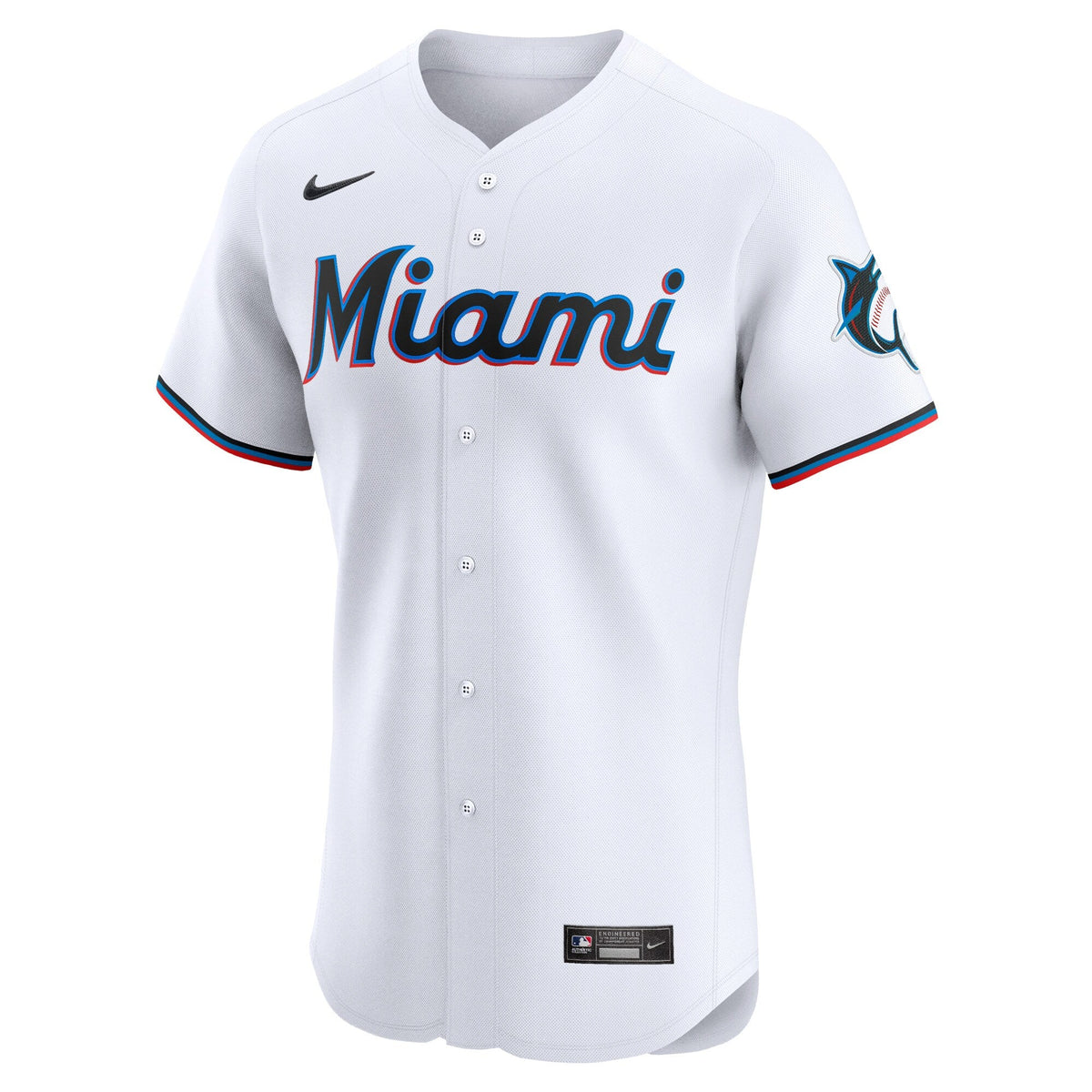 Miami Marlins Eury Perez White Home Elite Player Jersey product image 3, provided for visual reference and product detail