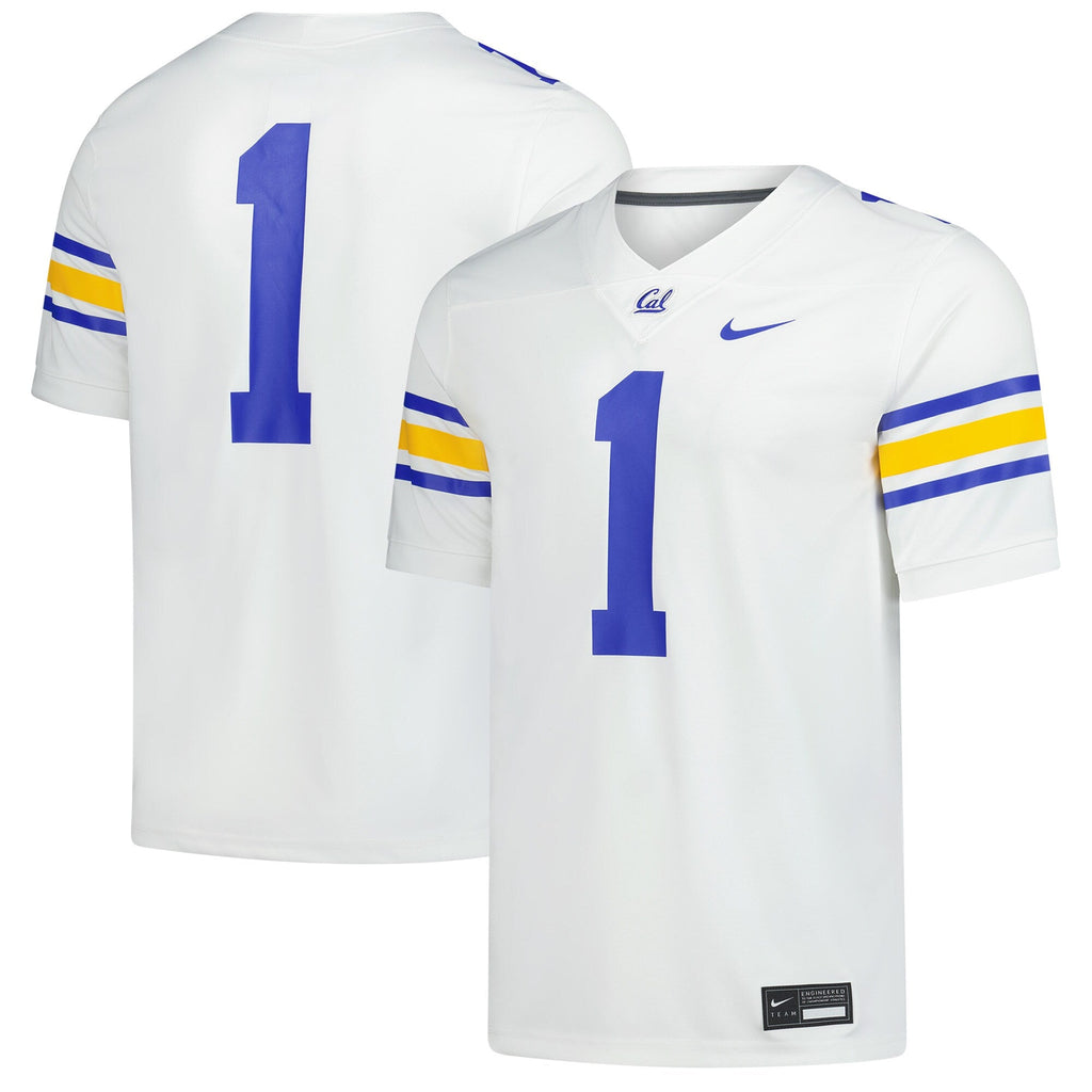 #1 White Cal Bears Alternate Game Football Jersey product image 1, provided for visual reference and product detail review