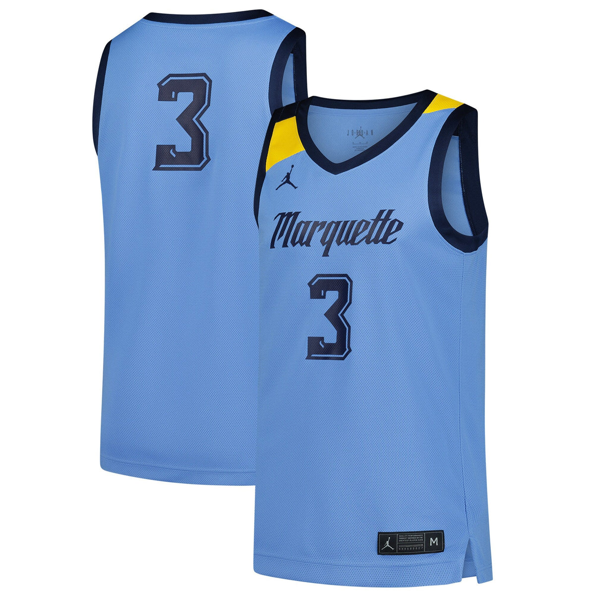 #3 Marquette Golden Eagles Replica Basketball Jersey - Blue product image 2, provided for visual reference and product