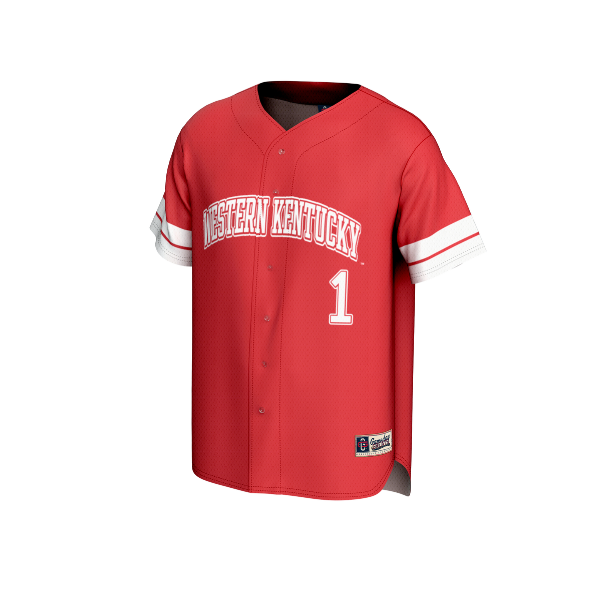 #1 Western Kentucky Hilltoppers Lightweight Collegiate Baseball Fashion Jersey - Red product image 3, provided for visual
