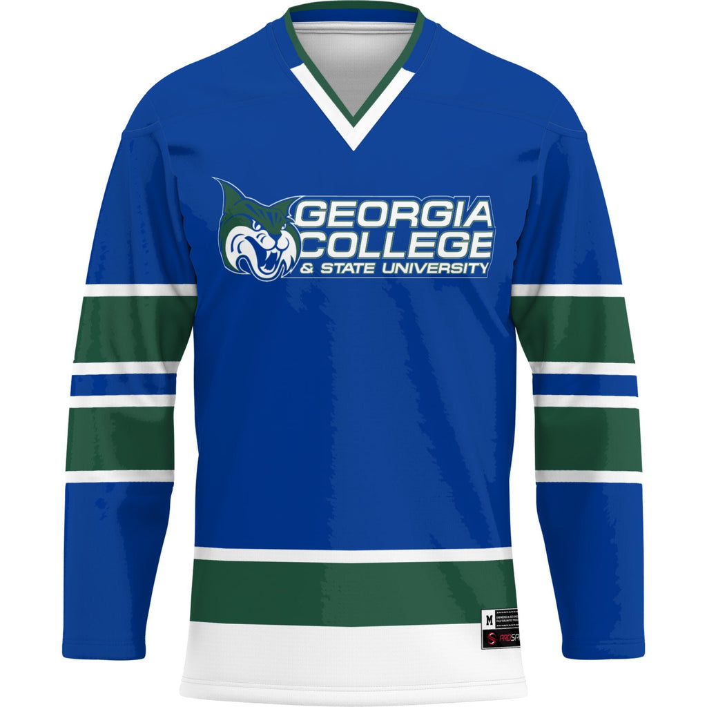 Georgia College Bobcats Hockey Jersey - Blue product image 3, provided for visual reference and product detail review