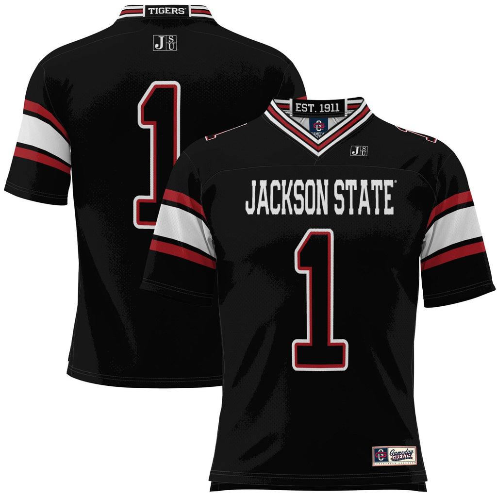 #1 Jackson State Tigers Football Jersey - Black product image 2, provided for visual reference and product detail review