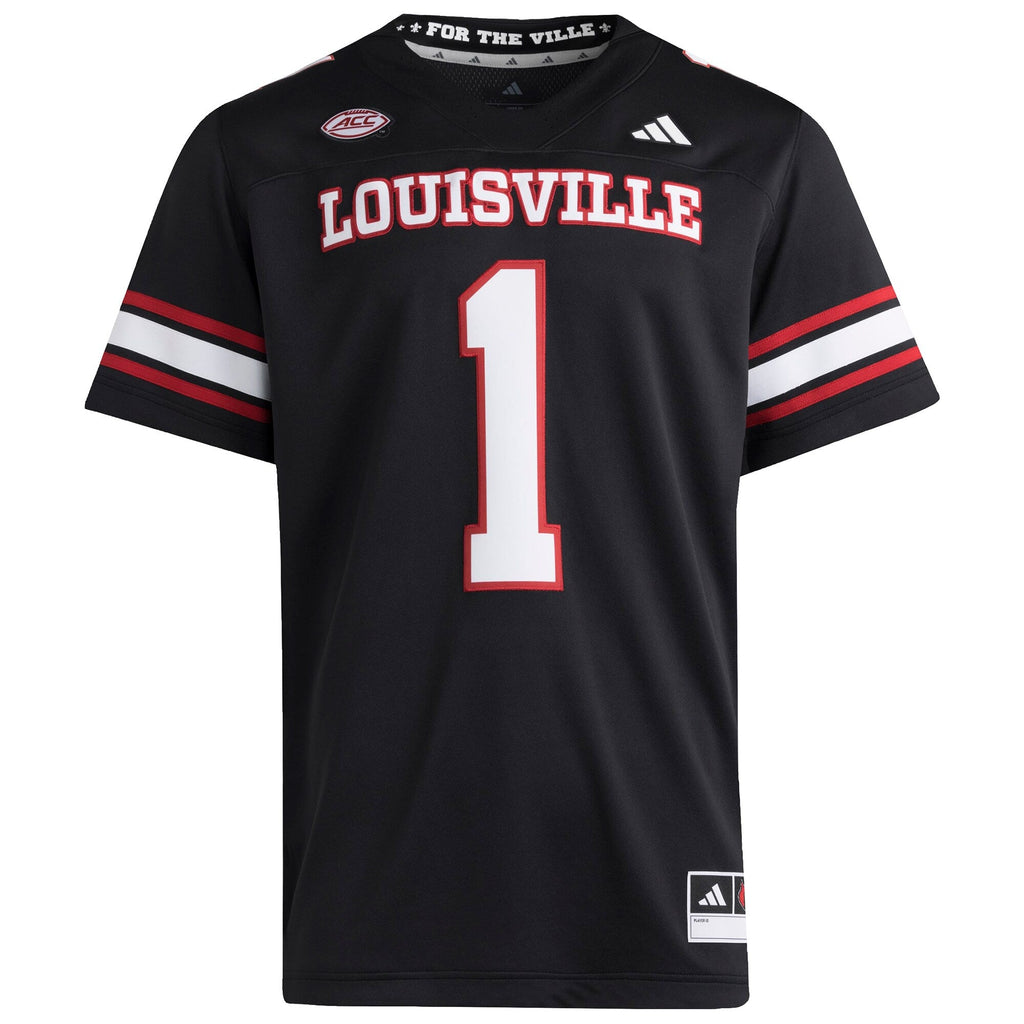 #1 Black Louisville Cardinals Premier Strategy Jersey product image 3, provided for visual reference and product detail
