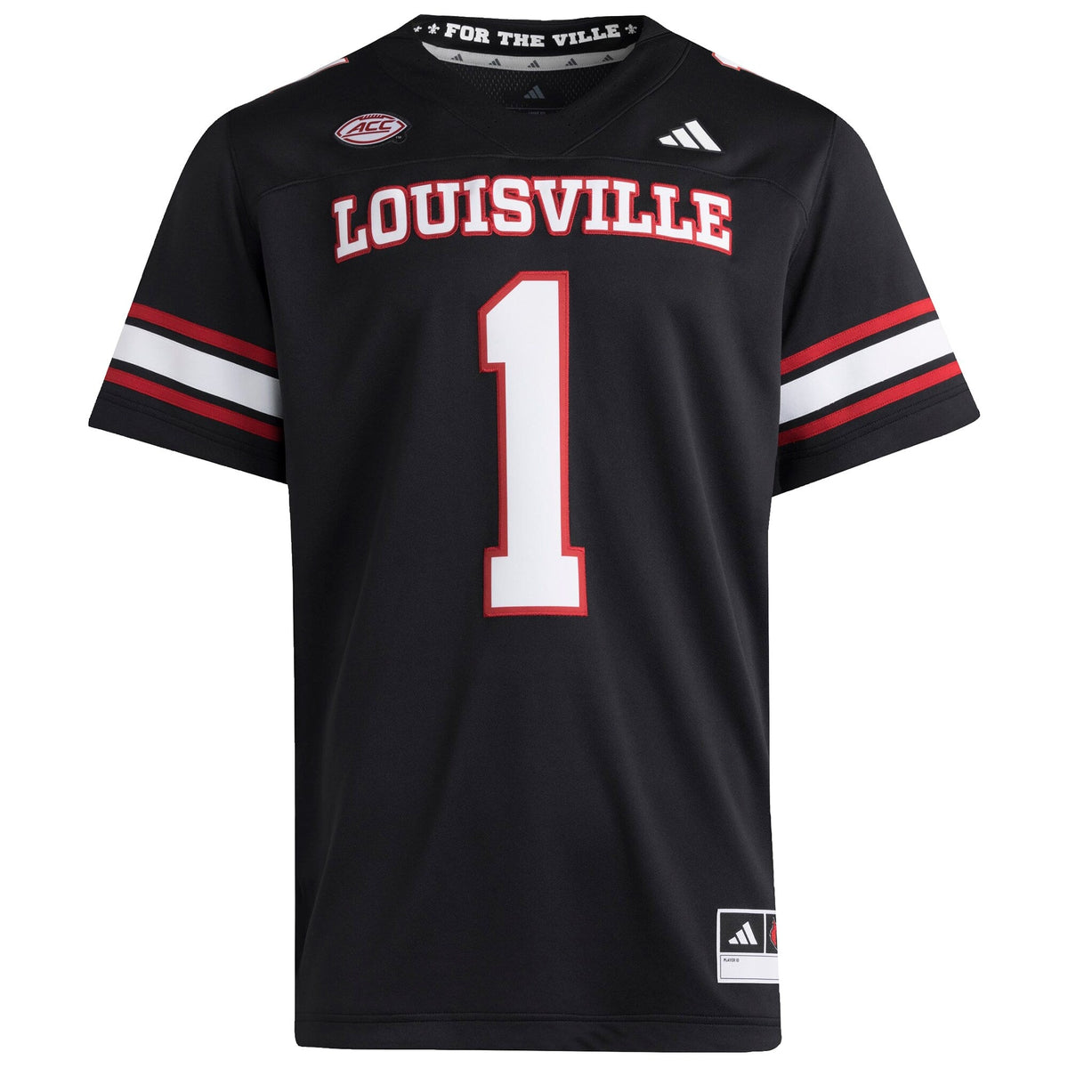 #1 Black Louisville Cardinals Premier Strategy Jersey product image 3, provided for visual reference and product detail