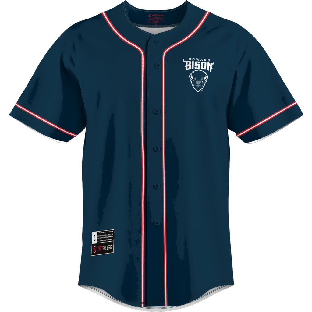 Howard Bison Lightweight Baseball Jersey - Blue product image 3, provided for visual reference and product detail review