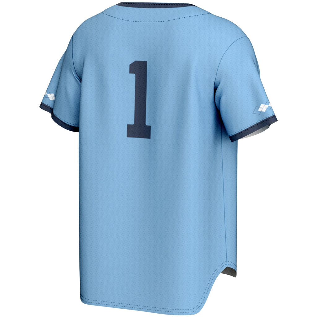 #1 North Carolina Tar Heels Lightweight Baseball Jersey - Carolina Blue product image 4, provided for visual reference and
