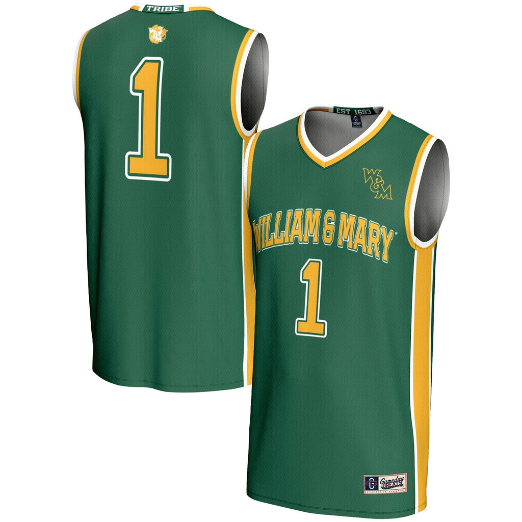 #1 William & Mary Tribe Lightweight Basketball Jersey - Green product image 1, provided for visual reference and product