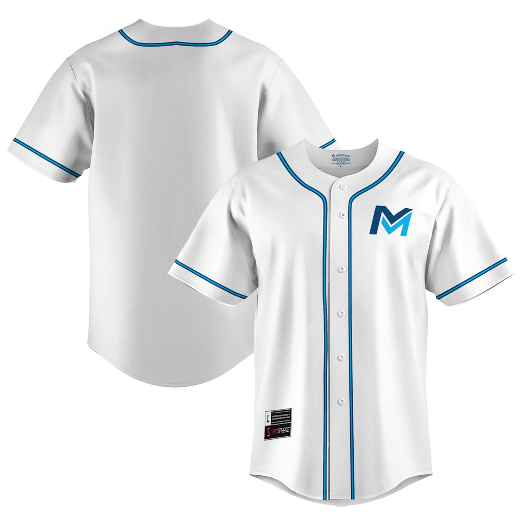 Mid Michigan College Lightweight Baseball Jersey - White product image 1, provided for visual reference and product detail
