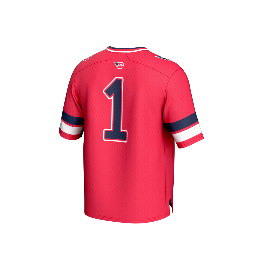 #1 Dayton Flyers Lightweight Collegiate Football Fashion Jersey - Red product image 4, provided for visual reference and