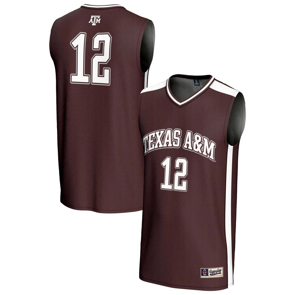 #12 Texas A&M Aggies Lightweight Basketball Fashion Jersey - Maroon product image 1, provided for visual reference and