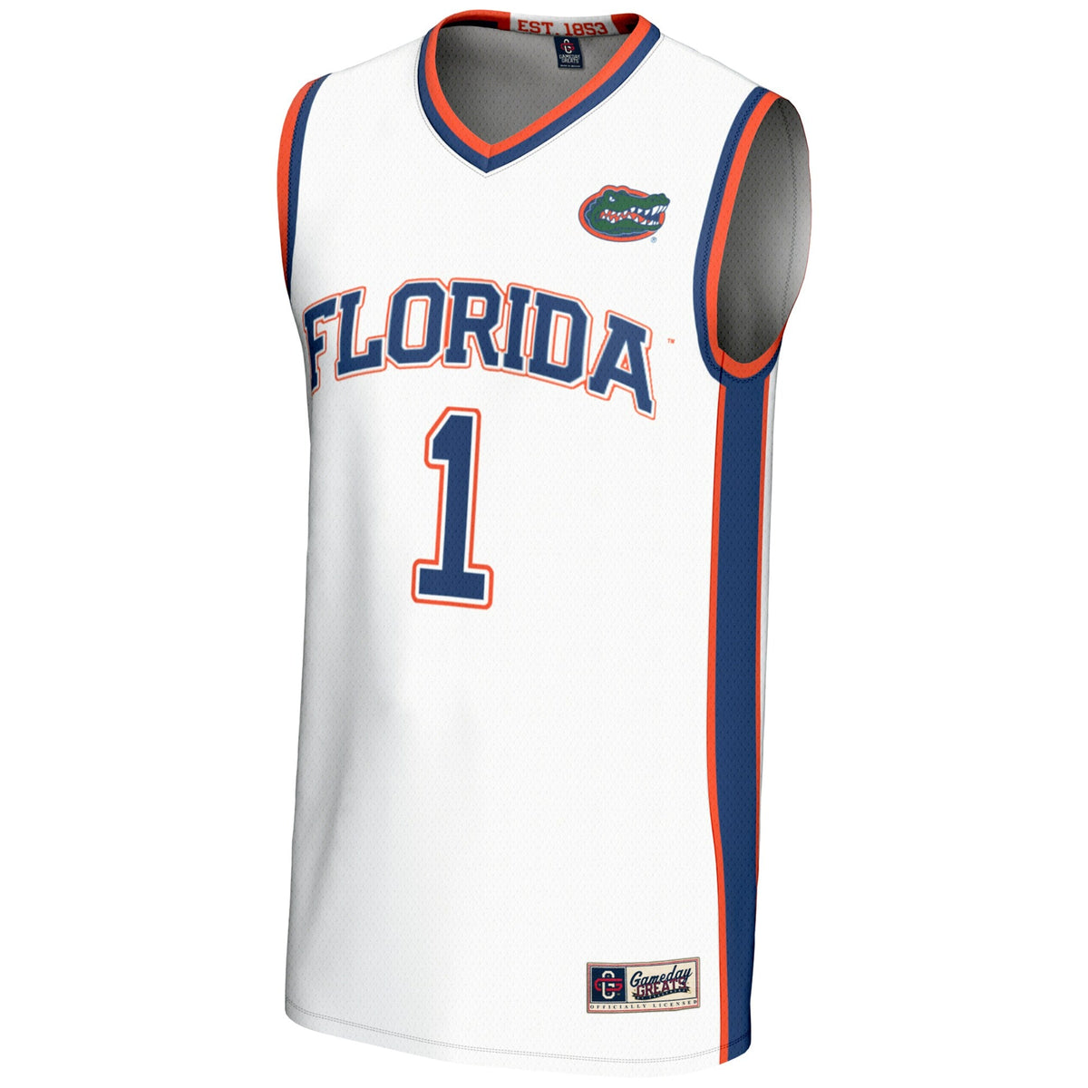 #70 Florida Gators Lightweight Basketball Jersey - White product image 3, provided for visual reference and product detail