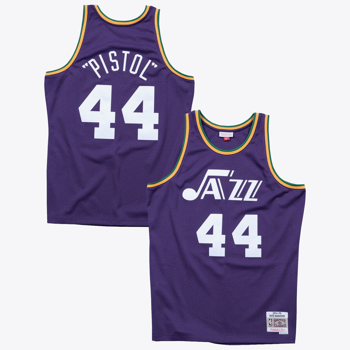 New Orleans Jazz Pete Maravich 1974 Swingman Road Authentic Jersey - Purple product image 2, provided for visual reference