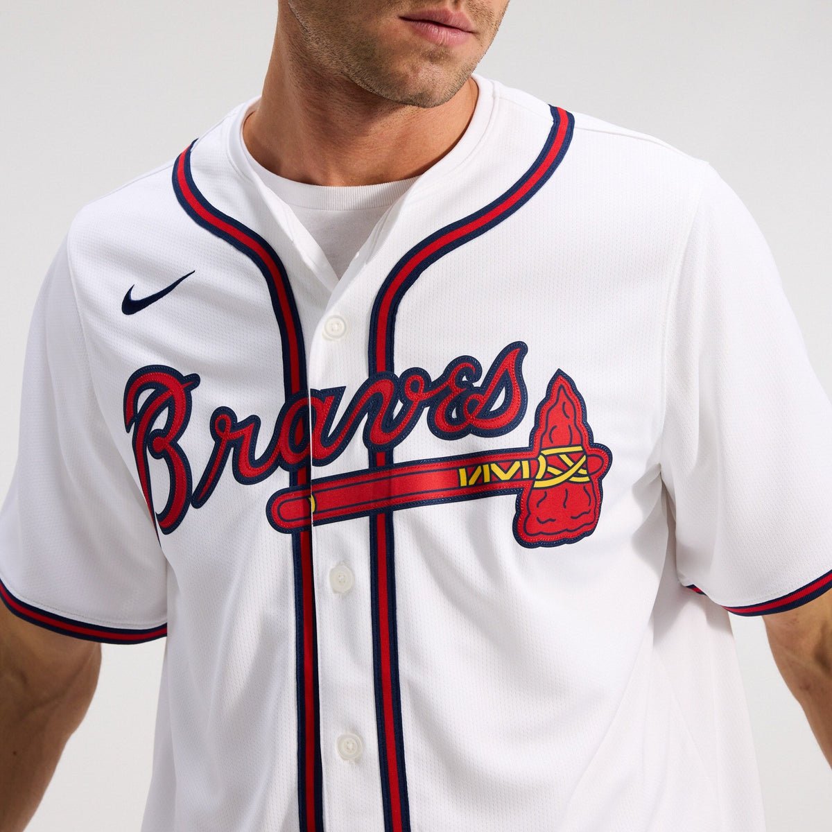 Atlanta Braves White Home Limited Jersey product image 4, provided for visual reference and product detail review
