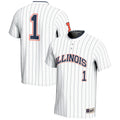 #1 Illinois Fighting Illini Lightweight Softball Jersey - White product image 1, provided for visual reference and product