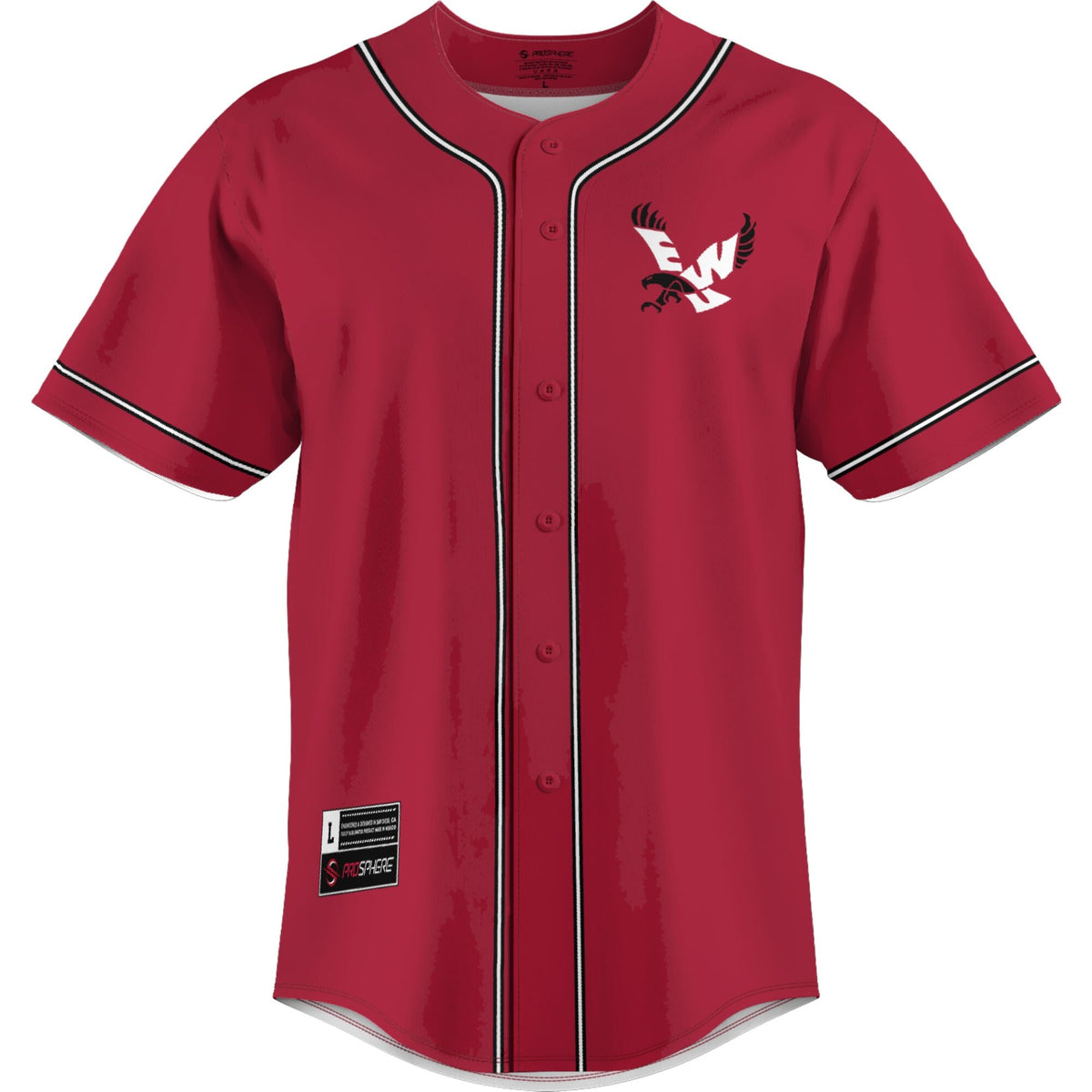 Eastern Washington Eagles Lightweight Baseball Jersey - Red product image 3, provided for visual reference and product