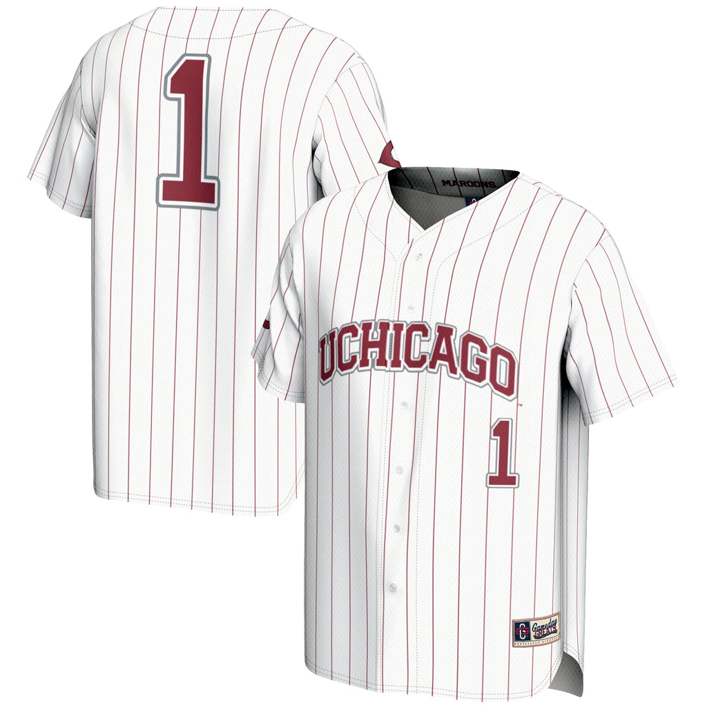 #1 UChicago Maroons Lightweight Baseball Fashion Jersey - White product image 2, provided for visual reference and product