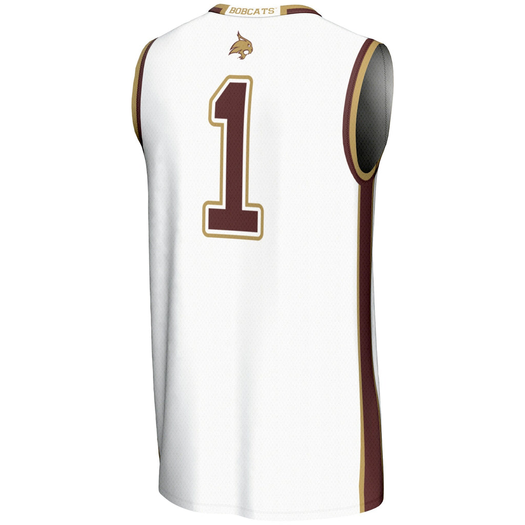 #1 Texas State Bobcats Lightweight Basketball Jersey - White product image 4, provided for visual reference and product