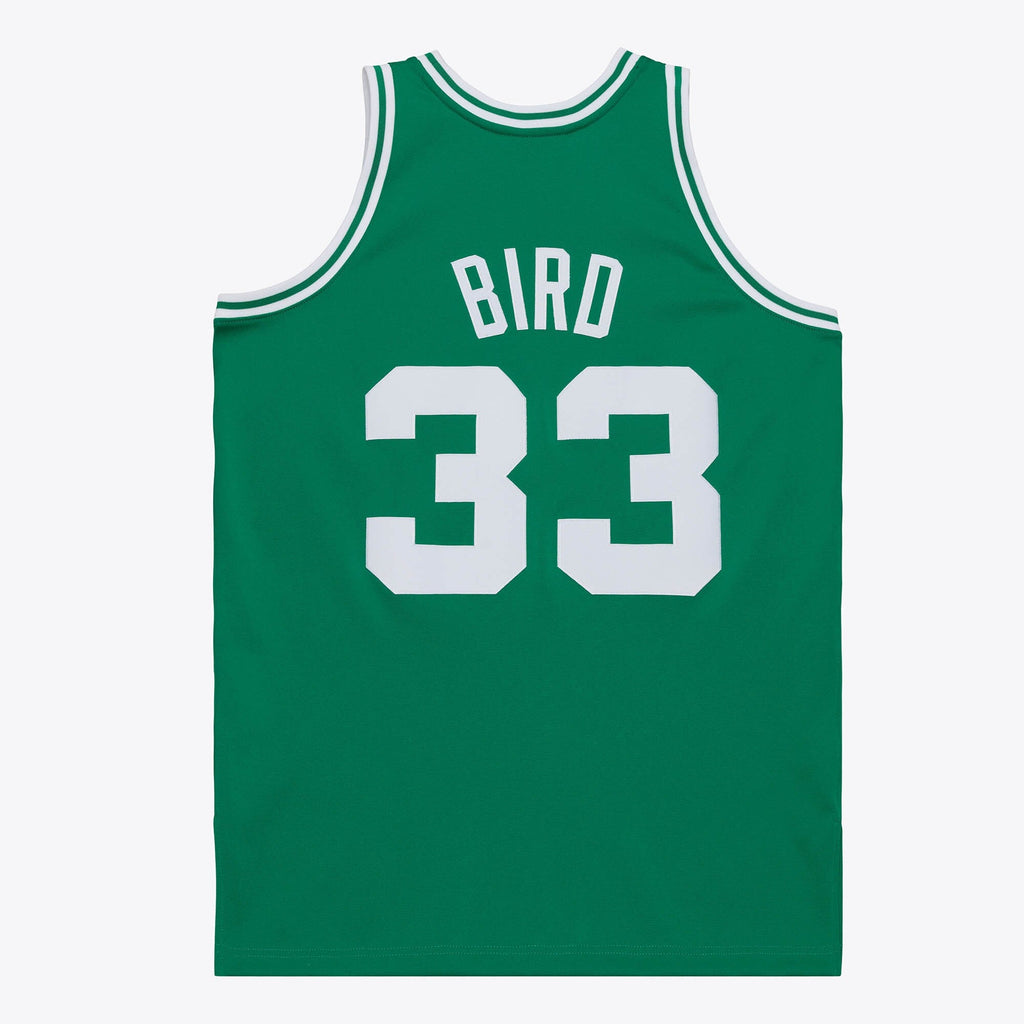 Boston Celtics Larry Bird 1985 Authentic Road Jersey - Kelly Green product image 3, provided for visual reference and