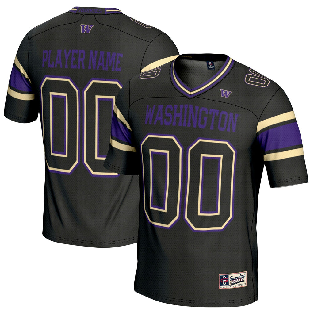Washington Huskies NIL Pick-A-Player Football Jersey - Black product image 1, provided for visual reference and product