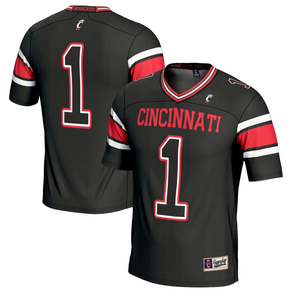 #1 Cincinnati Bearcats Lightweight Football Fashion Jersey - Black product image 2, provided for visual reference and