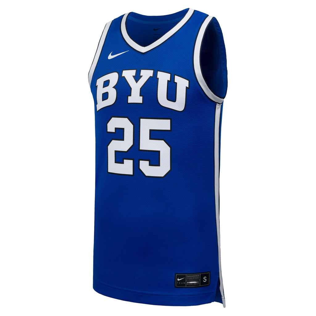 #25 Royal BYU Cougars Replica Basketball Jersey product image 3, provided for visual reference and product detail review