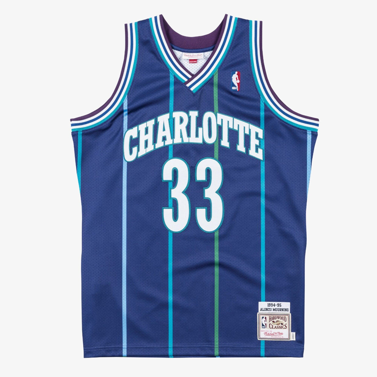 Charlotte Hornets Authentic Jersey Alternate Alonzo Mourning 1994-95 product image 2, provided for visual reference and