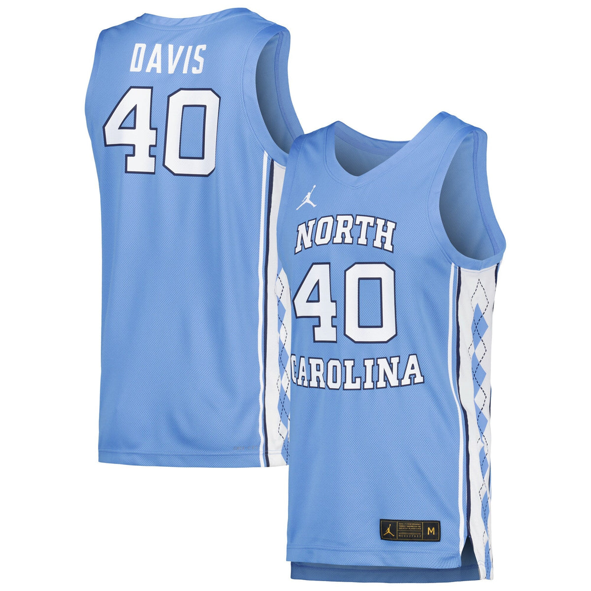 Hubert Davis Carolina Blue North Carolina Tar Heels Replica Basketball Player Jersey product image 1, provided for visual