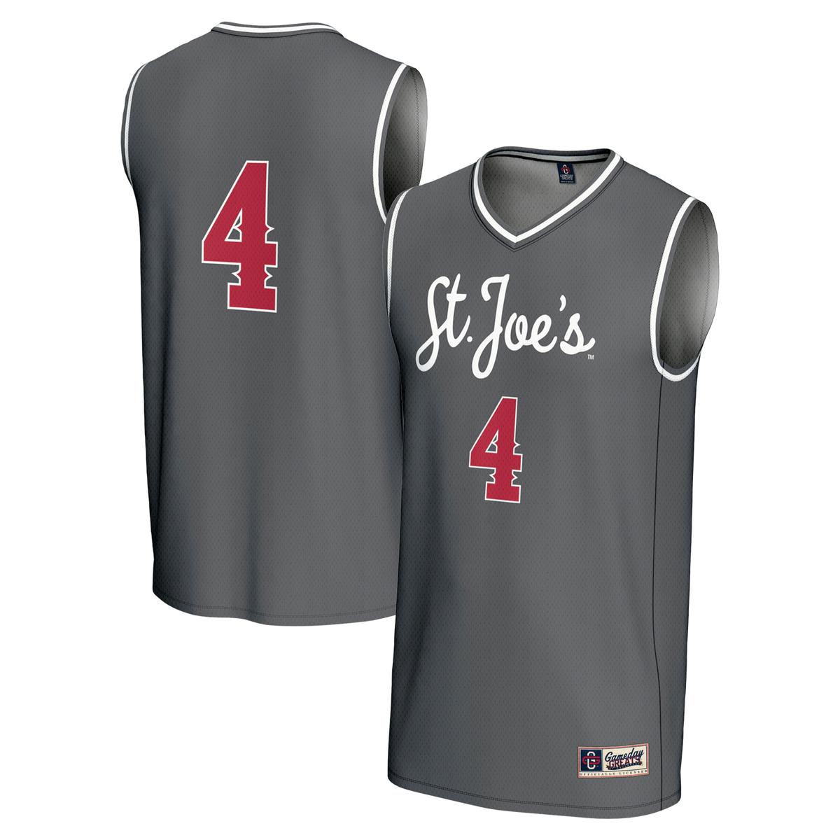 #4 Saint Joseph's Hawks Lightweight Basketball Fashion Jersey - Gray product image 4, provided for visual reference and