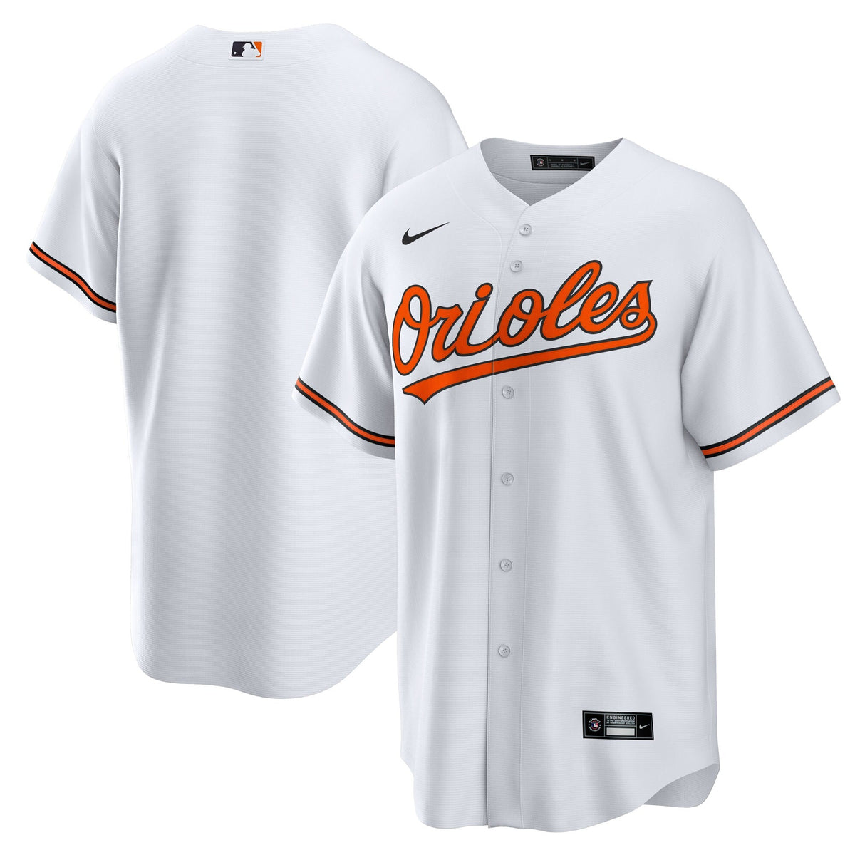 Baltimore Orioles White Home Big & Tall Replica Jersey product image 1, provided for visual reference and product detail