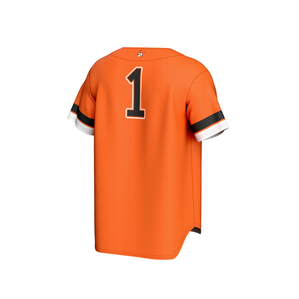 #1 Oklahoma State Cowboys Lightweight Collegiate Baseball Fashion Jersey - Orange product image 4, provided for visual