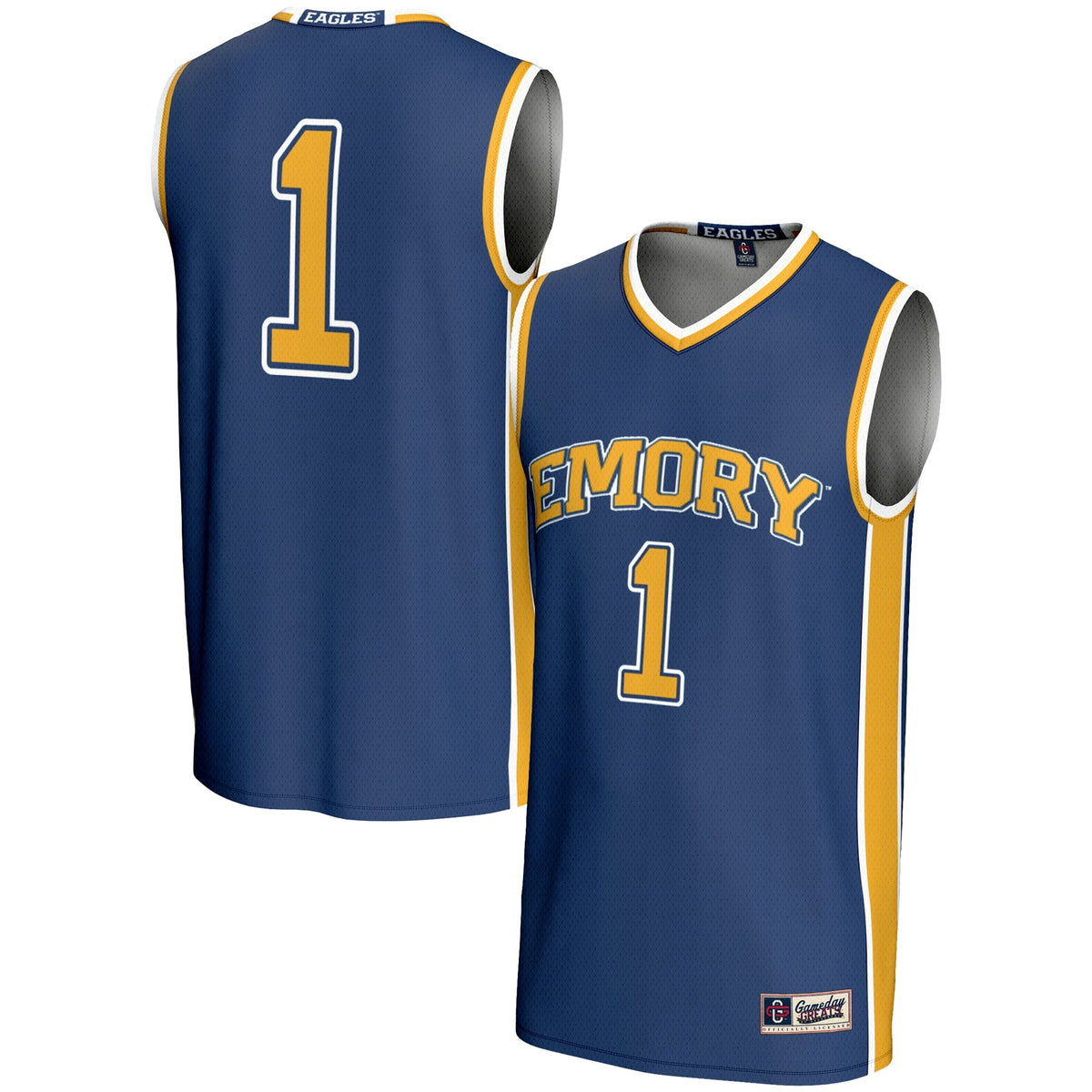 #1 Emory Eagles Lightweight Basketball Jersey - Blue product image 2, provided for visual reference and product detail review